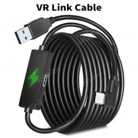 16FT Link Cable with Charging for Meta Quest 3 & 3S Quest 2 Pico 4 VR USB 3.0 5Gbp High Speed USB Modem Cable for PC Steam VR