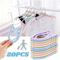 20PCS Folding Clothes Hanger Travel Portable Clothes Hanging Rack Space Saving Home for Dress Pants Suit Student Dormitory