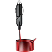 DC 12V 24V Auto 15A Male Car Cigarette Lighter Socket Plug Connector Adapter Safe with LED Indicator Light 4m Wire