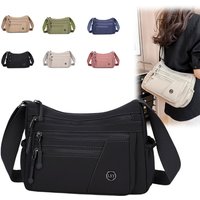 Anti Theft Organized Pockets Women Nylon Crossbody Bag Lightweight Waterproof Oxford Large Capacity Travel Commute Satchel