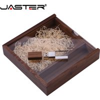 JASTER Wooden Photo Album Box USB 2.0 Flash Drives 128GB Free custom logo Memory Stick 64GB Creative Wedding Gift Pen Drive 32GB