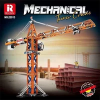 Reobrix 22013 Tower Crane Engineering Series Electric Remote ControldiyBuilding Block Assembly Model Toy for Boys