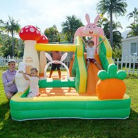 Kids Indoor Outdoor Small Inflatable Castle Bounce House Slide Combo Anti Slip Jumping Castle Home Children Playground Equipment