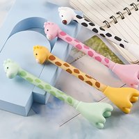 10-Piece Set of Black Gel Pens with Random Colors in Giraffe Shape, Creative Giraffe Gel Pens, Cute and Aesthetically Pleasing Student Stationery, Prizes, Office Supplies