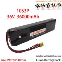 For 36V 36Ah 18650 rechargeable lithium battery pack 10S3P 500W electric scooter battery with BMS