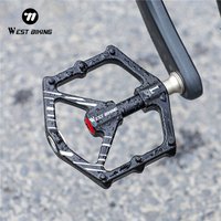 WEST BIKING 3 Bearings Pedal Ultralight Magnetic Aluminum Alloy Anti-Slip Widened Pedal Bicycle Bike Pedal Cycling Road Pedals