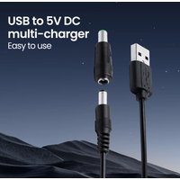 USB To DC Power Boost Cable USB to 5.5×2.1mm DC Connector 5VJack Power Adapter Suitable for Wifi Router Modem Fan Speaker Camera