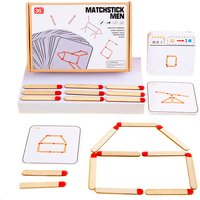 Montessori Matches Puzzles Game Wooden Toys DIY Math Geometry Board Game Thinking Match Logic Training Educational Toys For Kids