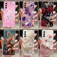 Case For Samsung Galaxy S21FE S20FE s21 fe s20 fe Fashion Butterfly Flower Soft Transparent Silicone protective Cover Phone Case