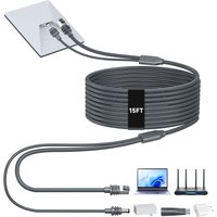 2-in-2 Data/Power Extension Cable For Starlink Mini 5m DC/USB-C Fast Charging Ethernet Cable for Starlink Mini Only Standard