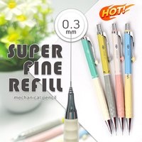 0.3MM Automatic Pencil with Lead Set Ultra-Fine Refill No Sharpening Continuous Lead Out for Writing Drawing Sketch Comic Design