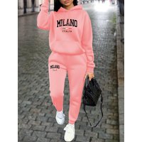 MILANO Pants Sets for Women Clothing High quality Sweatshirt Sweatpant Hoodie Suit 2 Piece Autumn Winter Outfits Woman Tracksuit