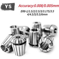 YS ER High Precision 0.003mm 0.008mm ER8 Collet Er8 Collet Set 1mm 2mm 3mm 4mm 5mm 6mm 3.175mm AA UP ER Collet Chuck