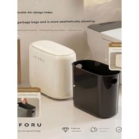 Large, high-capacity trash can for home use, bathroom, toilet, and toilet use. Features a push-open lid and narrow opening.