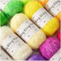 50g Korean Style Dishwashing Towel Yarn,Woven Crochet Bags Strawberry Cloth Yarn,Glass Shiny Silk Thread Handmade Accessories