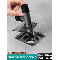 Large Square Bathroom Floor Drain with Hair Catcher Floor drain Core 304 Stainless Steel Universal Bathroom Accessories