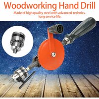 Hand Drill Portable Hand Crank Drill Mini Manual Drill with Double Pinions for Wood Plastic Manual Drill Woodworking Hand Drill