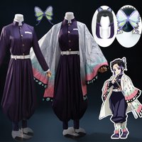 Kochou Shinobu Cosplay Costume Anime Demon Shinobu Kochou Kimono Wig High Quality Uniform Halloween Party Costume Women Kostuum