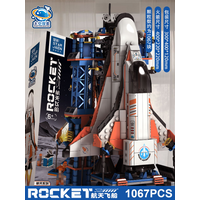 New space manned rocket model space station building blocks brick city construction toys children gift