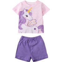 Little maven Summer Costume for Girl Suits Animal Unicorn Prints Cotton Kids Girls Clothes Set Children Boutique Outfits