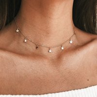Cute Star Tassel Pendant Necklaces for Women Trendy Short Collar Chokers Necklace Party Simple Elegant Chain Neck Jewelry Gift
