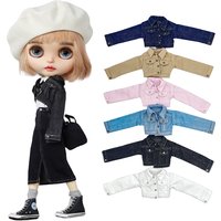 For Blythe Doll Clothes Jeans Coat for Ob24 Ob22 Azone Dolls Outfit Pants Denim Jacket