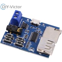 Micro USB MP3 Module TF Card U Disk MP3 Format Decoder Board Amplifier Decoding Audio Player Module 3.7-5.5V