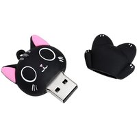 USB Flash Drive 64GB Pen Drive 128GB Cute black kitten Memory Stick 2.0 Cartoon puppy Pen Drive 32GB USB Stick 64GB Girls Gift
