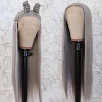 2026 Gray Color Human Hair Silky Straight Transparent Cosplay Brazilian Remy 13x4 Lace Frontal Beauty Fashion Style Customize