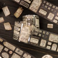 Journamm 50mm*2m Vintage Washi Die-cutting Tape Stickers Decorative Collage Diary Album Junk Journal Scrapbook Supplies