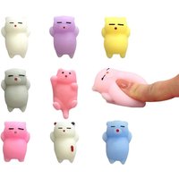 6Pcs Kitten Squeeze Toys Cute Cat Stress Relief for Adults Kids Anti-Anxiety Fidget Sensory Toy Creative Relaxation Gift
