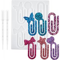Large paperclip bookmark silicone mold、Bookmark Resin Mold、Resin hand-casting mold、DIY School, office, and home gifts、Classroom