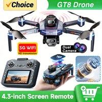 New GT8 Drone 8K Professional HD Dual Cameras Screen Remote 5G WIFI Brushless Motor Obstacle Avoidance Foldable Quadcopter Toys