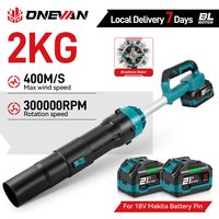 Souffleur d'air électrique sans balais ONEVAN 8000W, ventilateur à jet 400M/S, souffleur sans fil pour éliminer la poussière et la neige, compatible avec la batterie Makita 18V