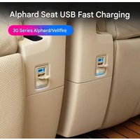Rear Seat USB PD Fast Charger for Toyota Alphard Vellfire 30 Series 2015-2022 Armrest Box Charging Port Interior Upgrade