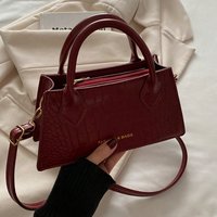 Burgundy Red Elegant Small Bag, Adjustable Shoulder Strap and Zipper Closure, Suitable for Travel and Daily Use