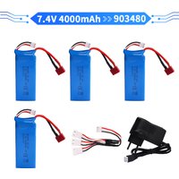 7.4V 4000mAh Lipo battery FOR Wltoys 144001 144010 124017 124019 12428 12423 Upgraded rechargable battery for RC cars boat parts