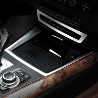 Chrome Car Styling Interior Center Control Water Cup Holder Cover Trim frame Ring Sticker For BMW X5 X6 E70 E71 Auto Accessories