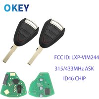 Okey Remote Car Key ID46 Chip 315/433MHz FCCID: LXP-VIM244 For Porsche Cayman Boxster Turbo 911 918 987 996 997 Carrera Targa