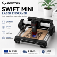 AtomStack Swift Mini Lasergraviergerät, Tragbare Desktop-DIY-Lasergraviermaschine für Holz und Leder, Bluetooth- und LightBurn-kompatibel