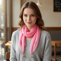 Neck Protection Soft Cotton Magnetic Scarf Magnetic Buckle Floral Print Women Neckerchief 65x65cm Square Scarf Women Fashion