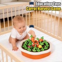 Children's Pull Radish Toy Fun Tabletop Carrot Harvest Game Teaching Aids Shape Sorting Matching Early Education Toys for Babies