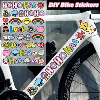 Funny Graffiti DIY Bike E-Bike Frame Reflective Stickers Set Bicycle Body Road MTB Bikes Tube Vinyl Decor Decals Accessories