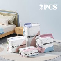 1/2pcs No-Pump 3D Cube Vacuum Storage Bags Compression Space Saver Bags Large Organizer for Clothes Comforters Blankets