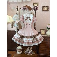 Cute Girl's Original Cocoa Mousse Lolita Dress Waist-Cinching Cake Skirt Dolls Fashionable Puffy Skirt Style Collectible