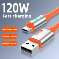 120W 6A Colorful USB Type C Fast Charging Cable New Upgrade Quick Charge Data Cord for Xiaomi Huawei Oneplus Mobile Phones