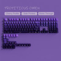 Cherry Profile Side Print RGB Backlit Keycaps 135 Keys Gradient Purple Double Shot PBT Keycaps for Cherry MX Switches Keyboard
