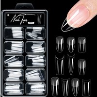100pcs/box False Soft Gel Nail Tips Half/Full Cover Double-Use Press On Acrylic Nails Almond Coffin Stiletto Fake Nails Supplies