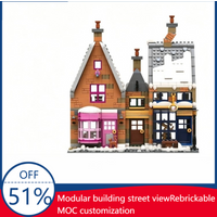 1086PCS Wizarding Village Shops Modular Street View MOC Creative Architecture Model DIY Assembly Educational Toy Christmas Gift