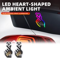 1pc Solar Power Car Finger Heart Shaped Ambient Light LED Wireless Suction Cup USB Room Party Car Window Atmosphere Breath Lamp